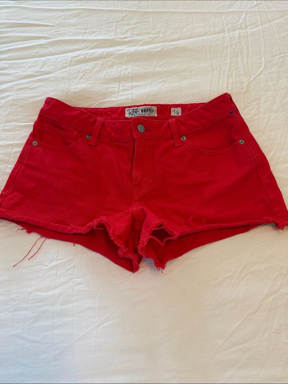 Lucky Brand Red Denim Cutoff Shorts -